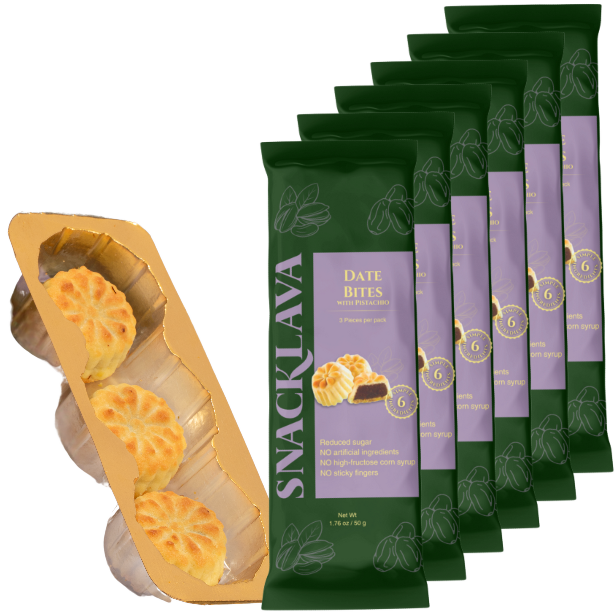 Dates Pistachio - Snacklava® | 6 Packs