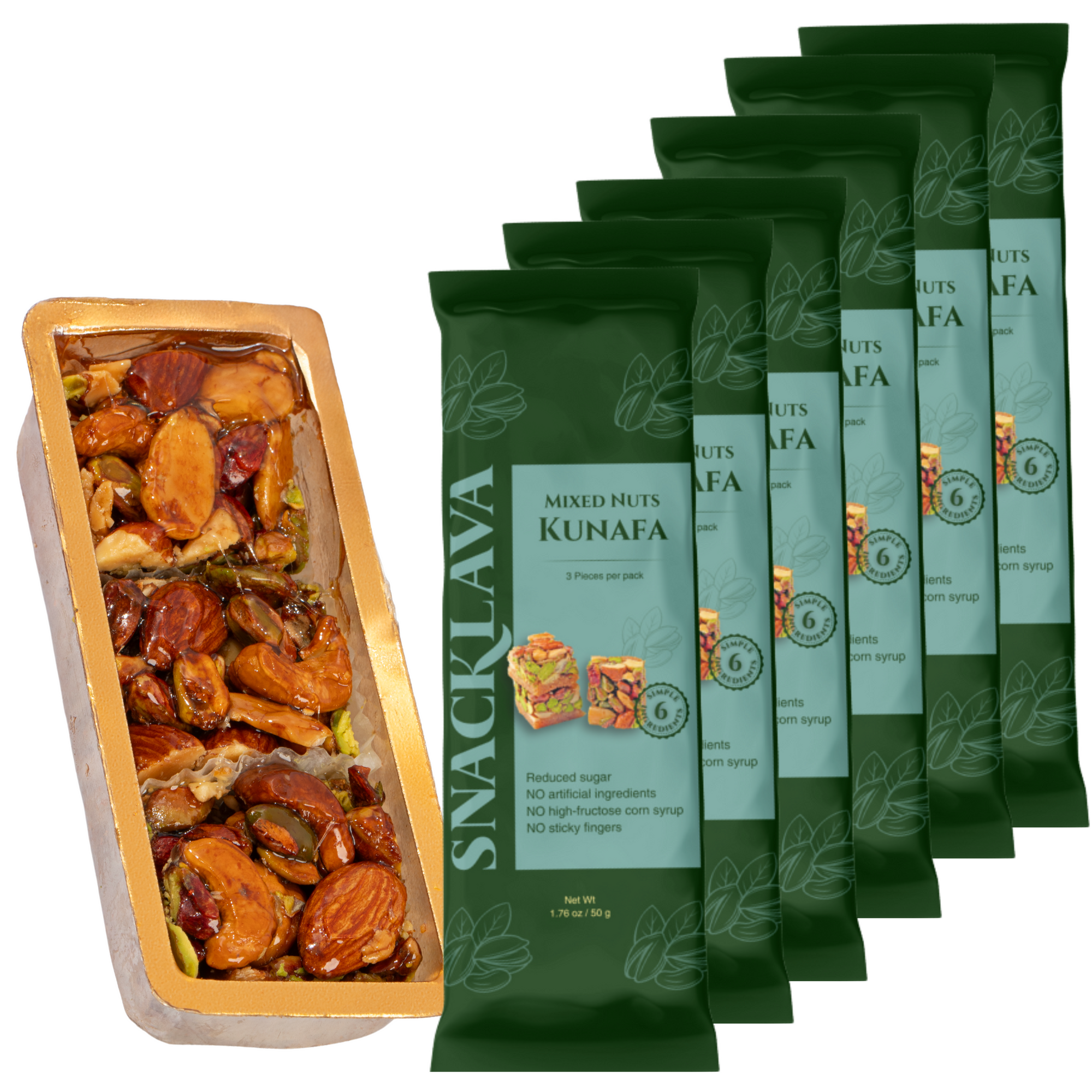 Kunafa Mixed Nuts - Snacklava® | 6 Packs