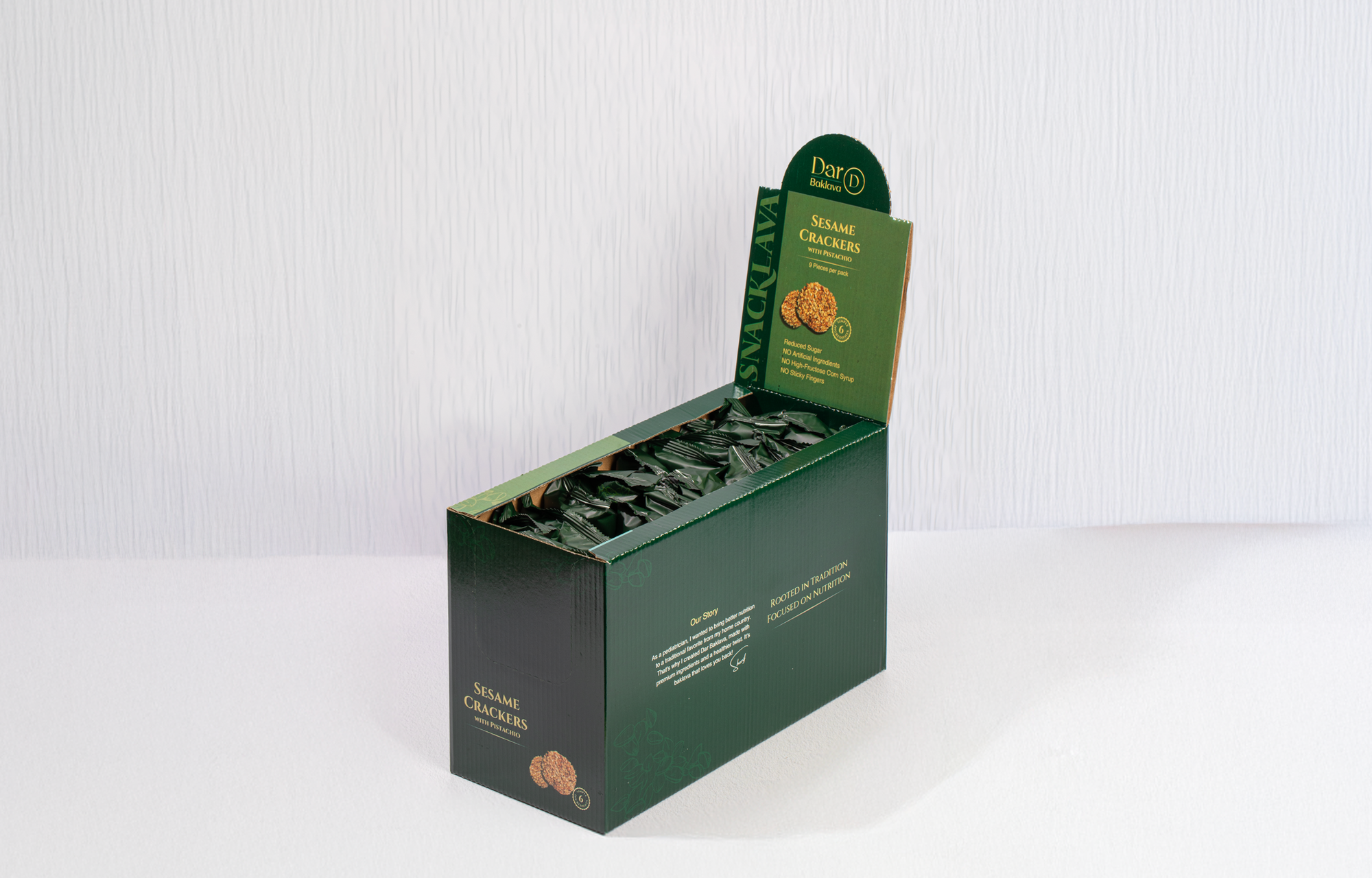 Sesame Crackers Pistachio - Snacklava® | 6 Packs