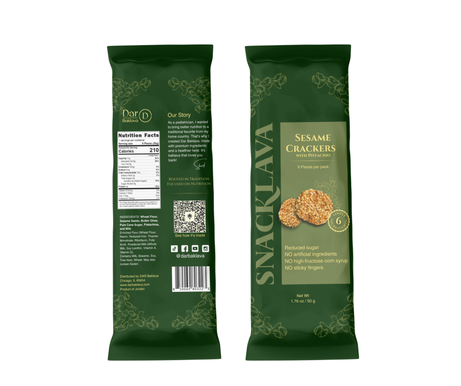 Sesame Crackers Pistachio - Snacklava® | 6 Packs