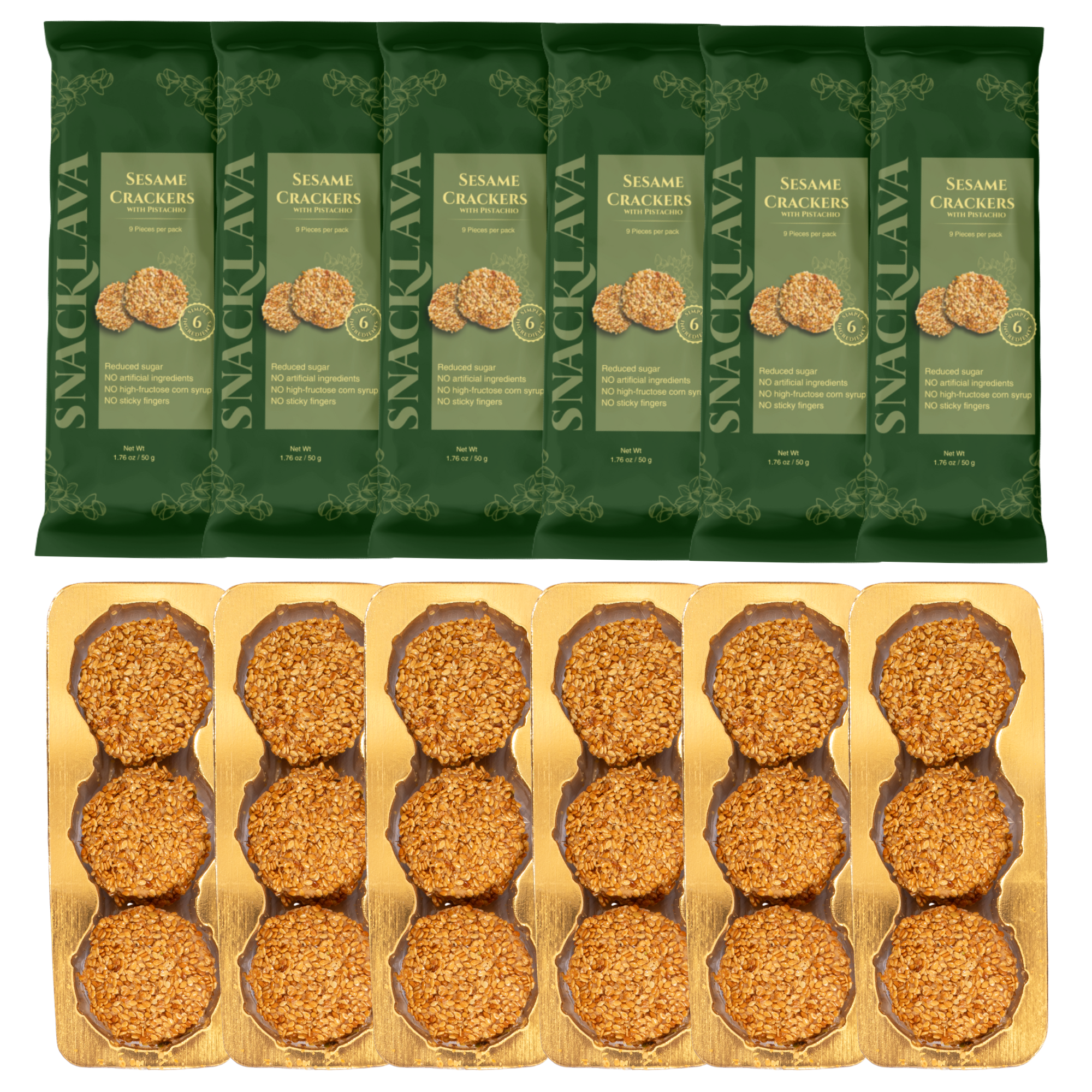 Sesame Crackers Pistachio - Snacklava® - Dar Baklava
