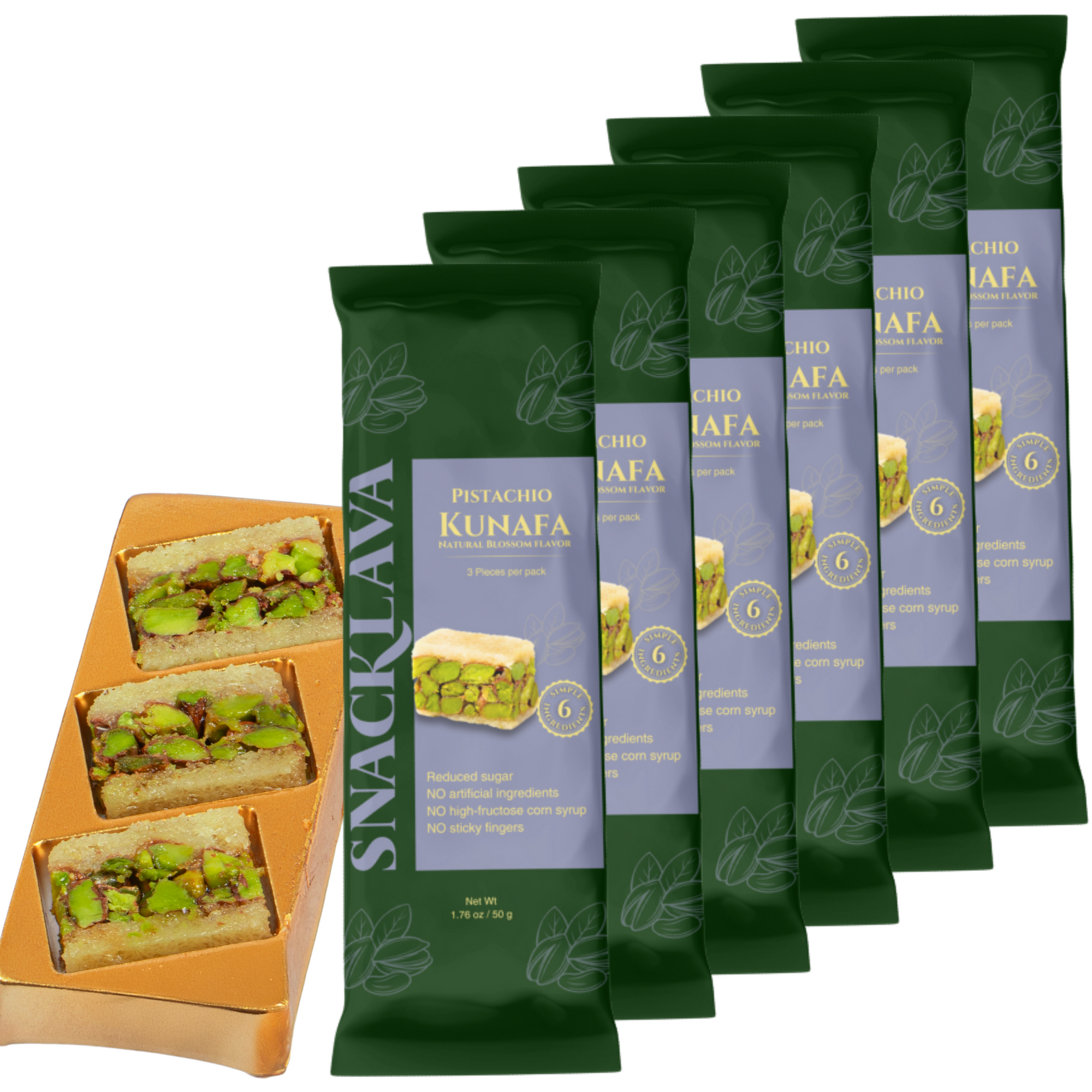 Kunafa White Pistachio - Snacklava® | 6 Packs