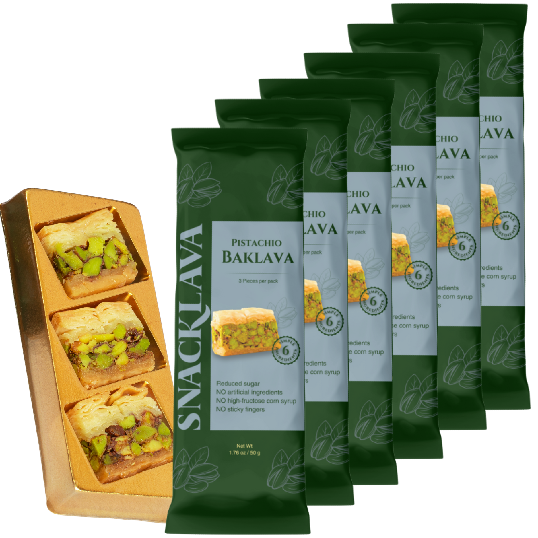 Baklava Pistachio - Snacklava® | 6 Packs
